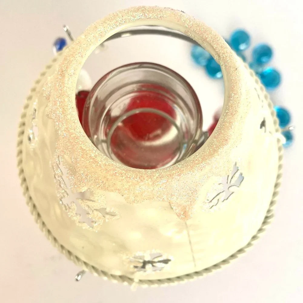 Santa Claus Candle Holder,‎ glass and ceramic, vintage, deco, Christmas, gift